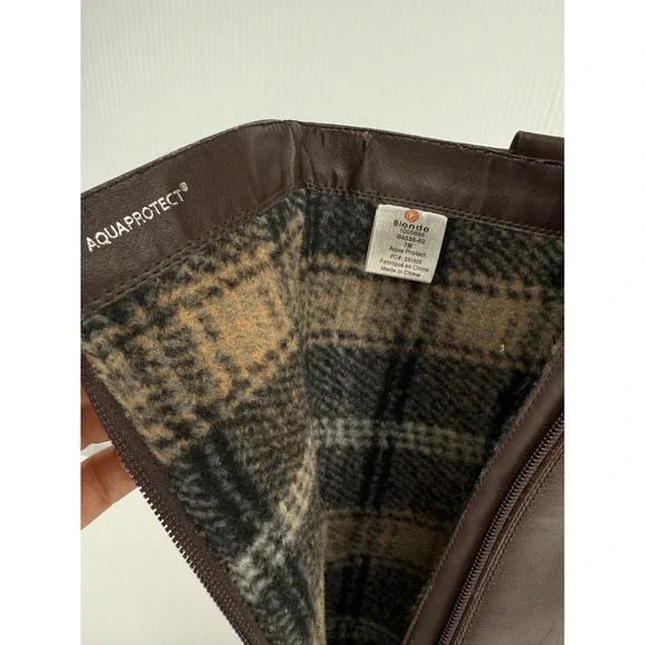 BLONDO Aqua Protect Block Heel Knee-High Chocolate Brown Leather Riding Boots 7M - Picture 10 of 12